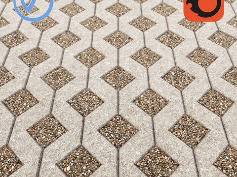  草坪格栅石3d模型 