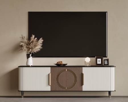  新中式电视柜 现代电视柜su模型 