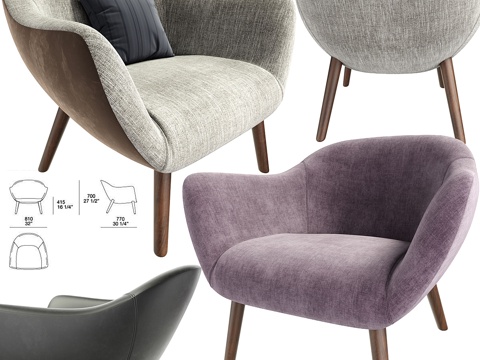  Poliform Mad扶手椅3d模型 