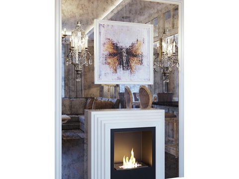  卡尔斯塔德壁炉，费斯吉安娜FE GIANNA3W壁灯3d模型 