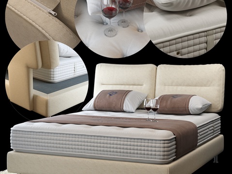  Greco Strom床#4+床垫3d模型 