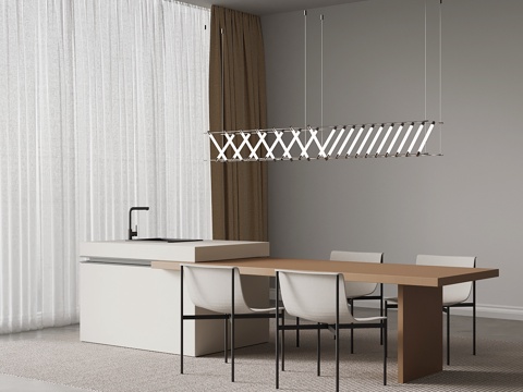 现代岛台su模型