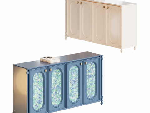 法式欧式斗柜端景su模型