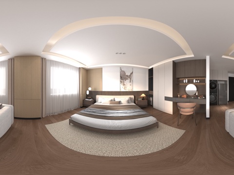  现代公寓卧室客厅一体 