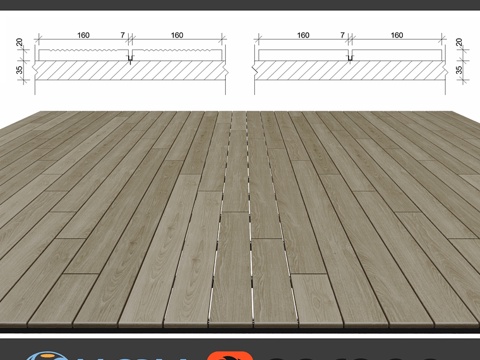  原木桌系列，四款石英台面3d模型 
