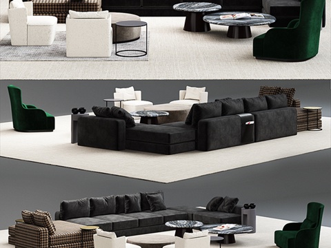  Meridiani Harold模块化沙发套装3d模型 