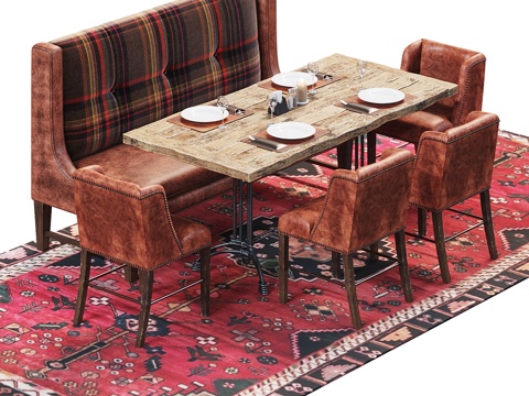  餐厅家具套装3d模型 