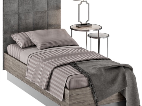  单人床 083d模型 