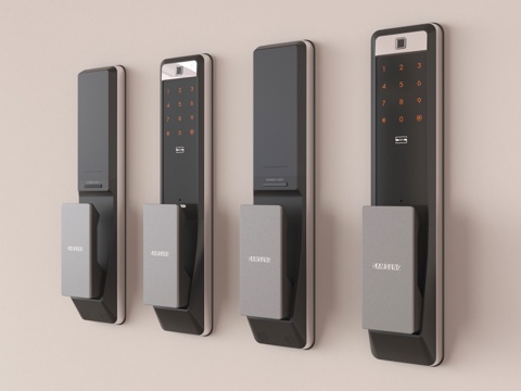 现代指纹锁 智能锁 密码锁su模型