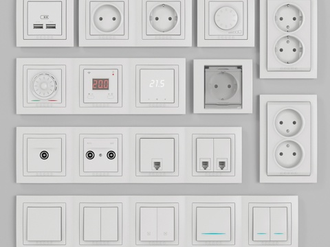  施耐德电气Unicha插座与开关3d模型3d模型 