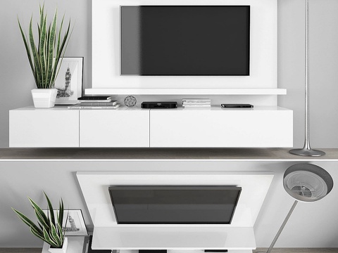  电视柜套装093d模型 