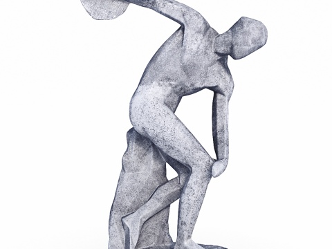  低多边形风格的掷铁饼者3d模型 