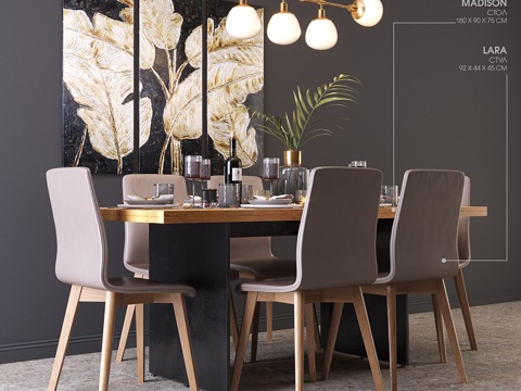  KARE 餐桌组3d模型 