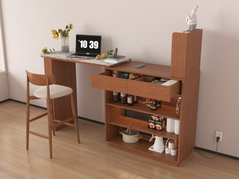 法式中古风餐吧台su模型