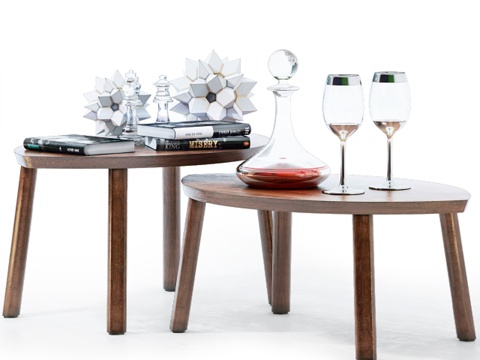  宜家斯德哥尔摩系列 2件套桌+装饰品3d模型 