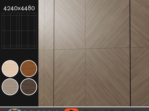  吸音装饰板4种，套装1093d模型 