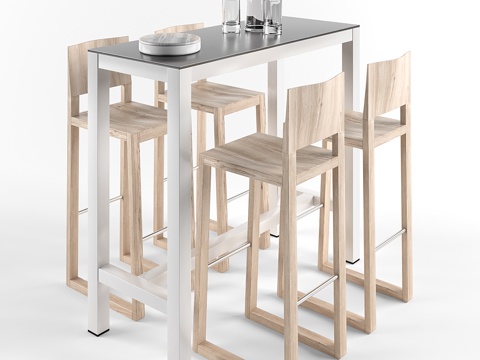  Gaber Banket吧台桌与Brera吧椅套装3d模型 