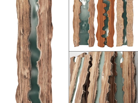  带玻璃木板3d模型 