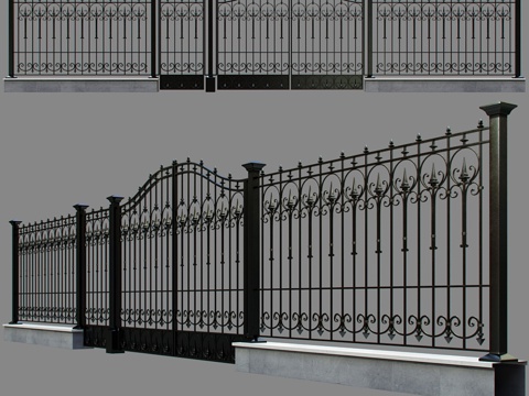  锻造围栏3d模型 
