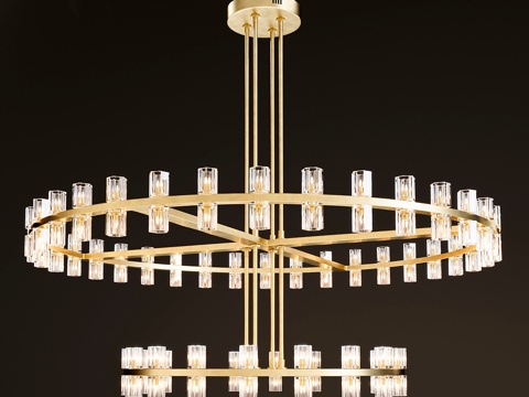  阿尔卡雄双层圆形吊灯3d模型 