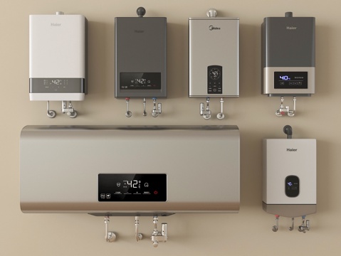 现代热水器 电热水器 燃气热水器su模型