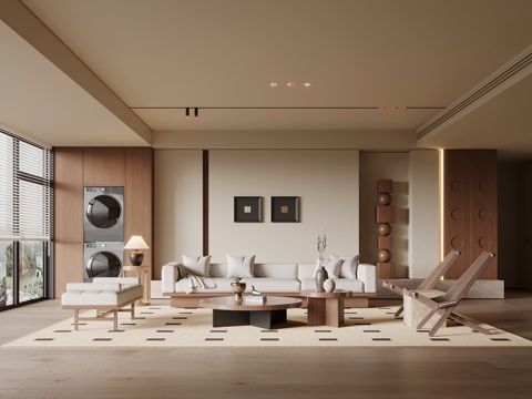  中古风客厅su模型 