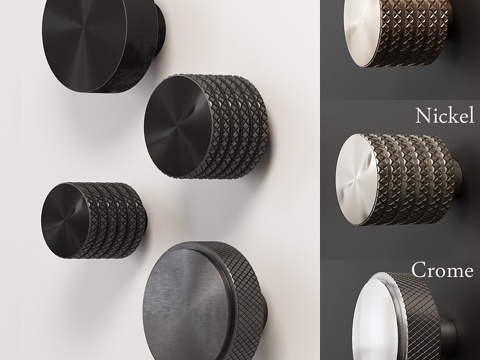  一套家具把手（按钮）3d模型 