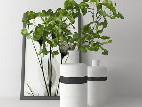  银杏枝条3d模型 