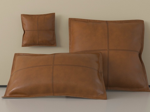 现代抱枕 皮革抱枕su模型