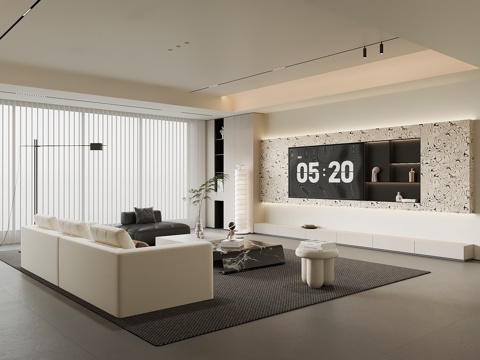  现代意式客厅3d模型 