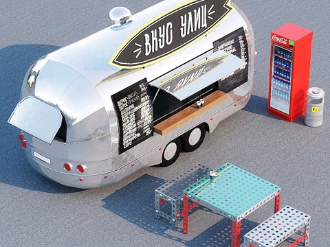  户外咖啡馆模块3d模型 