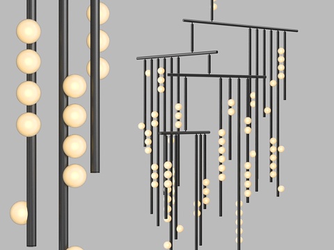  水滴系统吊灯3d模型 