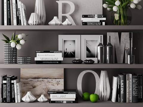  书籍装饰套装033d模型 