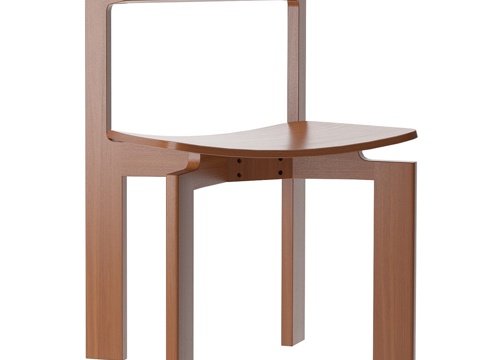  现代意式实木单椅3d模型 