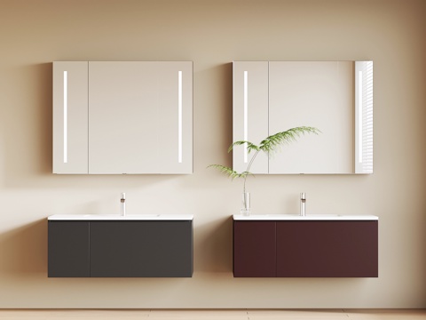 现代意式浴室柜su模型