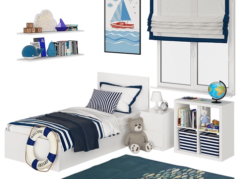  通用儿童房 蓝色3d模型 