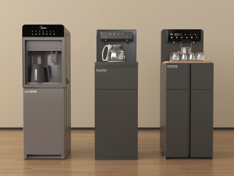 现代饮水机 茶吧机 立式饮水机su模型su模型