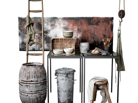  北欧装饰套装3d模型 