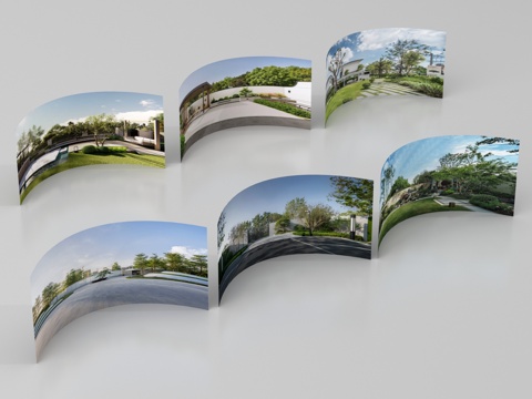  现代其他材质 环绕背景 户外背景 城市背景 绿植背景3d模型 