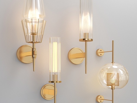  四款精美壁灯_23d模型 