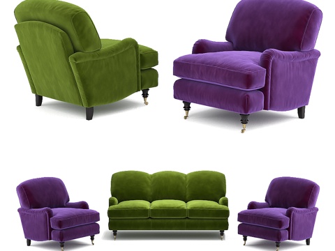  Lady May沙发与扶手椅3d模型3d模型 