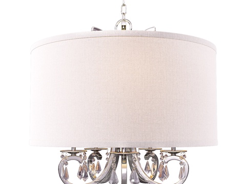  5灯抛光镍鼓形吊灯3d模型 