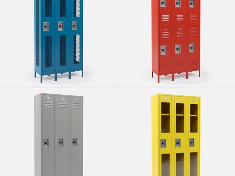  金属储物柜3d模型 