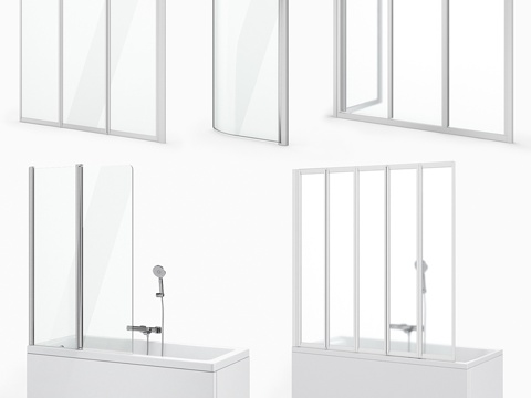  窗帘套装与Ravak卫浴套装193d模型 