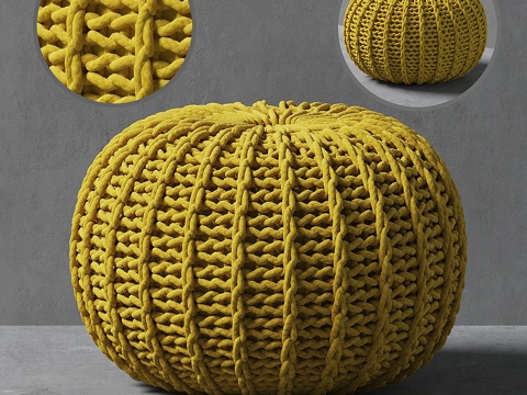  针织抱枕3d模型 