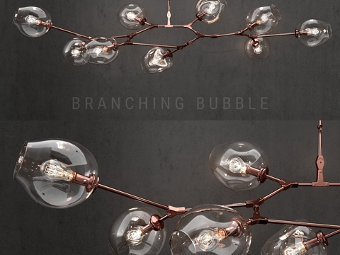  分支泡泡灯9盏33d模型 