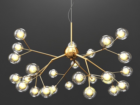  装饰性树枝吊灯3d模型 