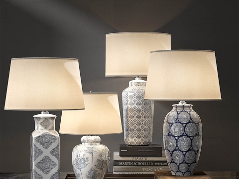  陶器仓库兰利陶瓷台灯3d模型 