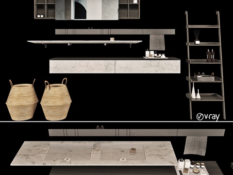  浴室家具套装_agape3d模型 