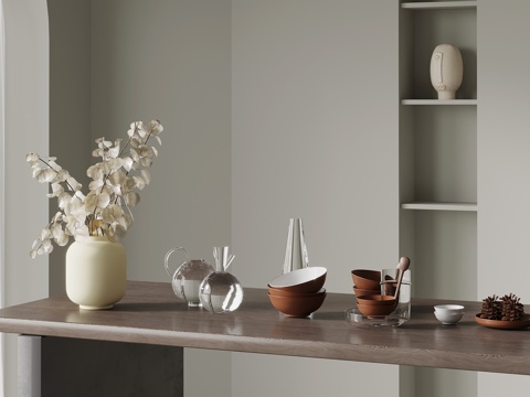  现代摆件su模型 